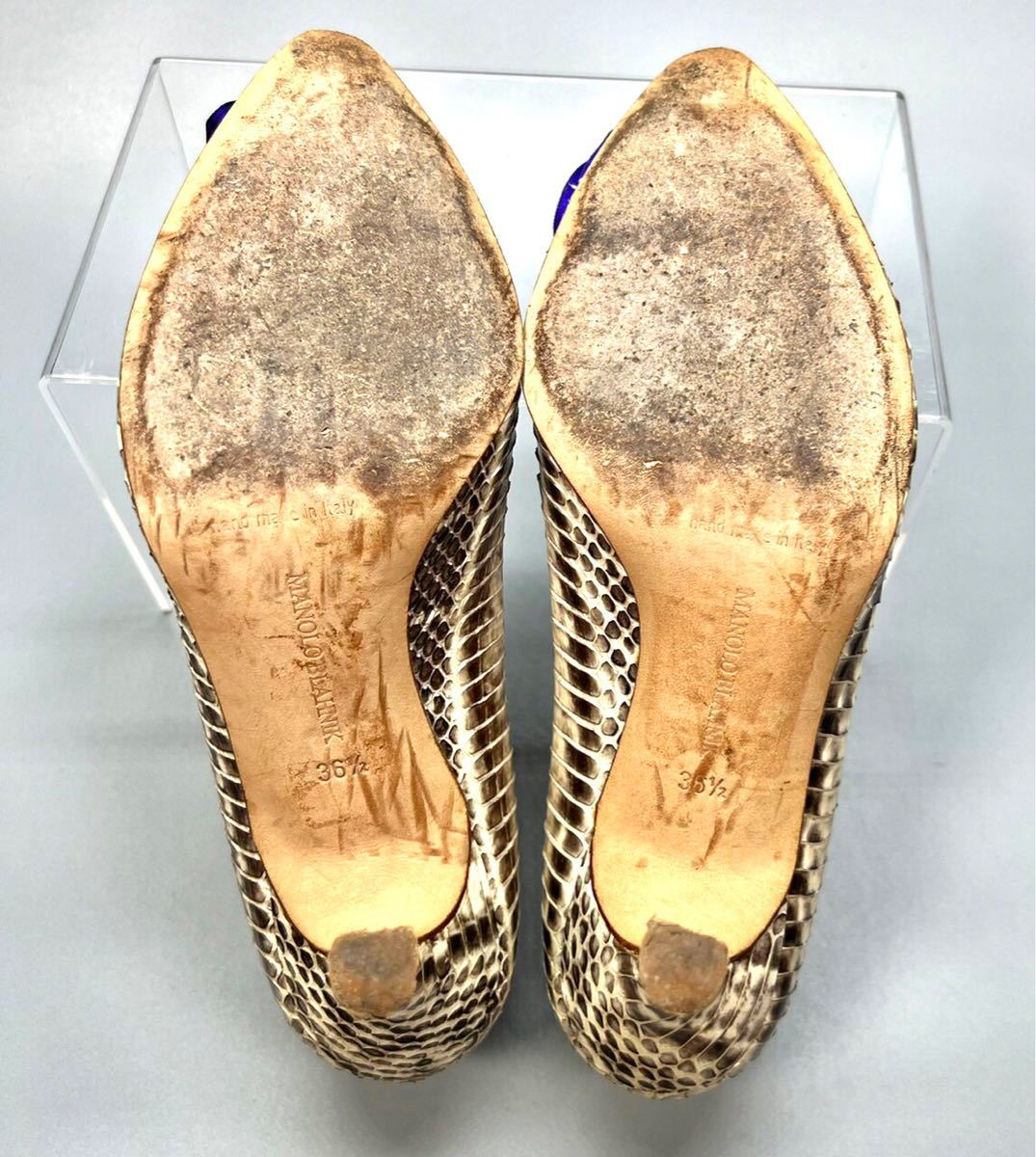 MANOLO BLAHNIK マノロブラニク パンプス パイソン ヘビ革 36 1/2 23.5