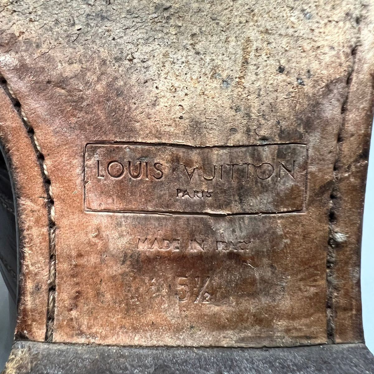 LOUIS VUITTON ルイヴィトン 革靴 ダミエ ダークブラウン 5 1/2 24.5〜25.0cm メンズ 靴 シューズ