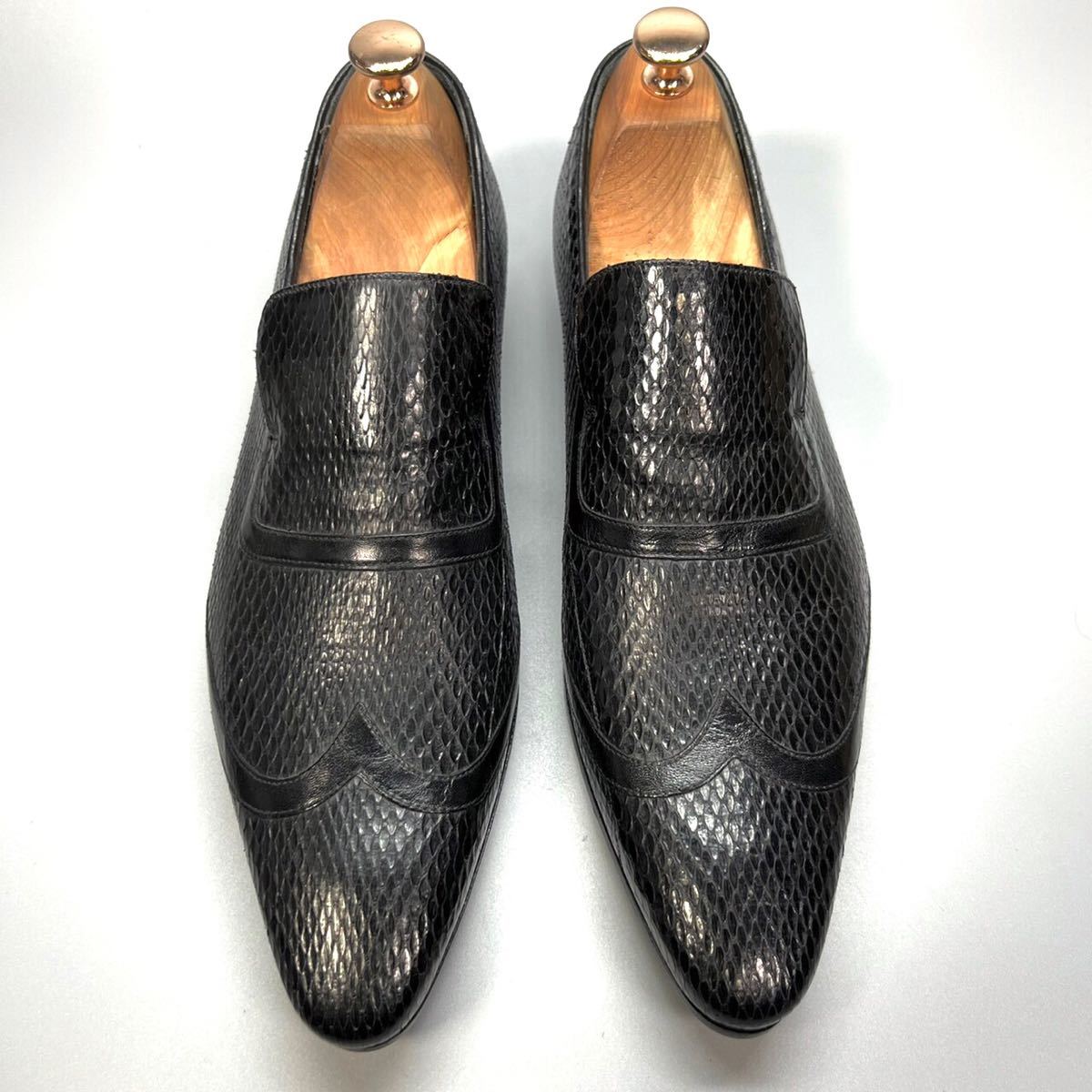 GUCCI グッチ 革靴 ローファー パイソン 蛇革 39 1/2 24 5〜25 0cm