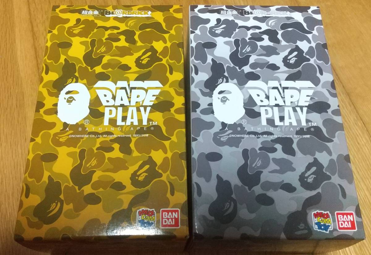 超合金 BAPE(R) CAMO SHARK BE@RBRICK GOLD SILVER 2種セット