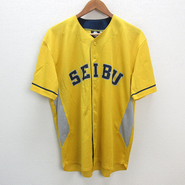 y■埼玉西武ライオンズ レプリカユニホーム/応援グッズ■黃色【メンズL】MENS/野球/52【中古】