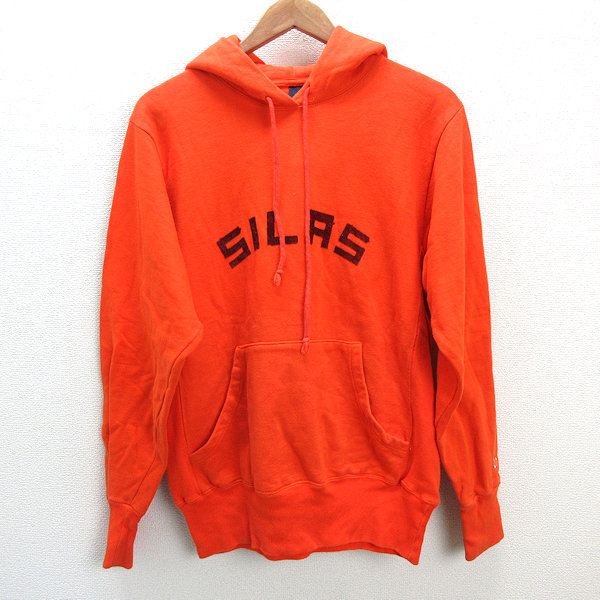 y■EC製■サイラス/SILAS プルオーバー フードスウェット/カラーパーカ■橙【メンズM】MENS/18【中古】_画像1