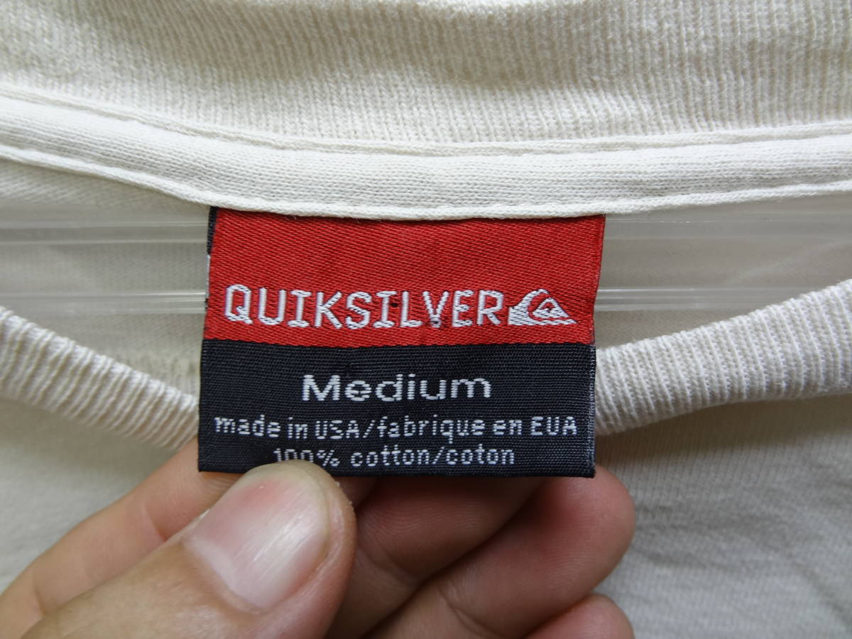 全国送料無料 アメリカ USA古着 80-90年代 クイックシルバーQUIKSILVER MADE IN USA メンズ サーファーTシャツ M_画像2