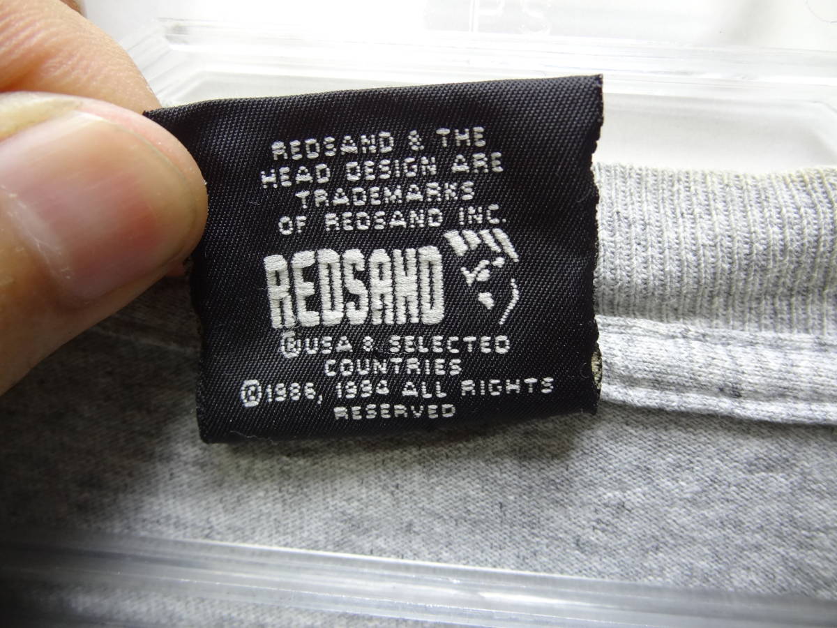 全国送料無料 アメリカ USA古着 80-90年代 red sand たぶんMADE IN USA ロゴプリント メンズ Tシャツ たぶんL