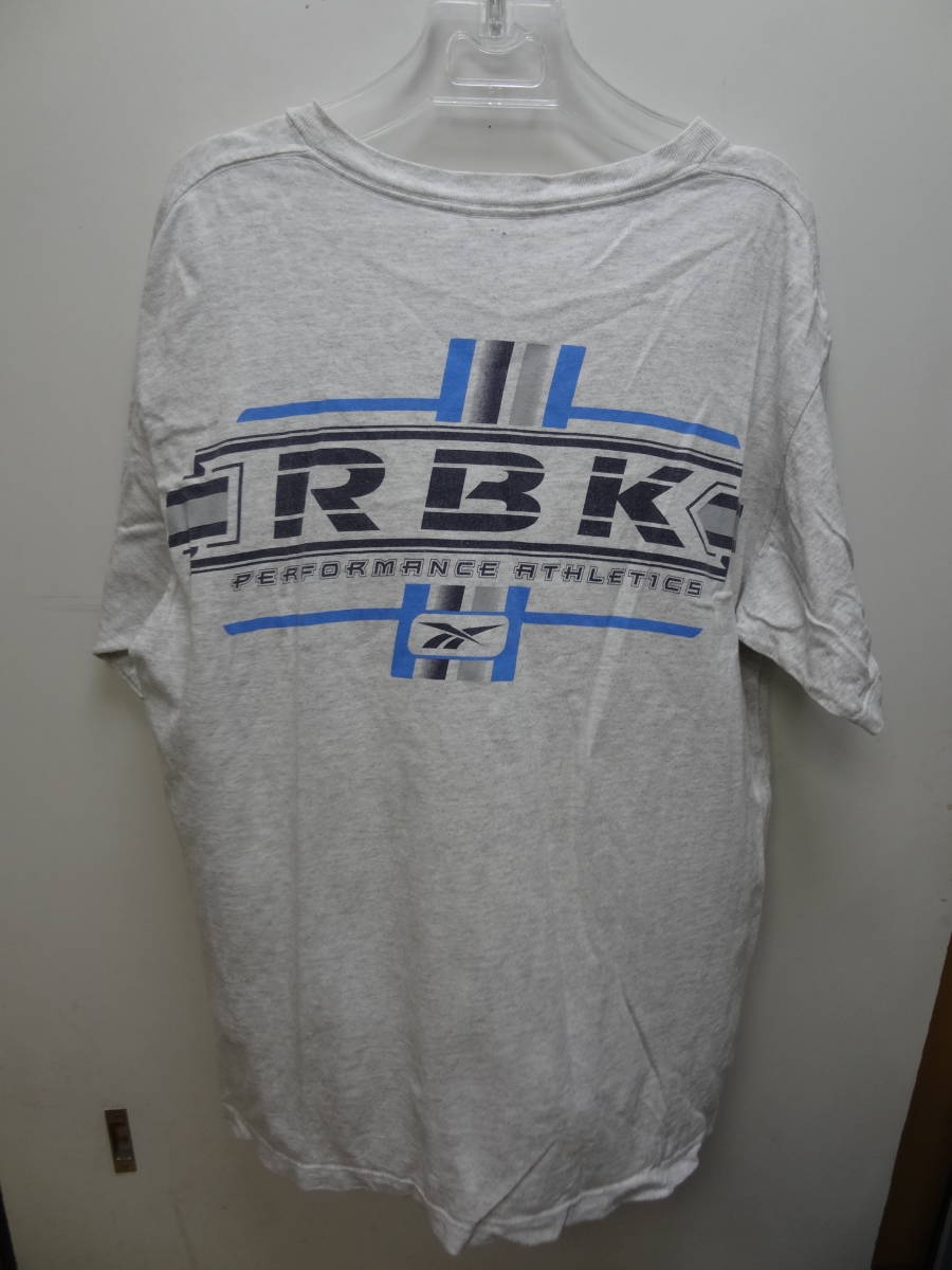 全国送料無料 アメリカ USA古着 80-90年代 リーボック Reebok FABRIC MADE IN USA メンズ 両面プリントTシャツ M_画像7