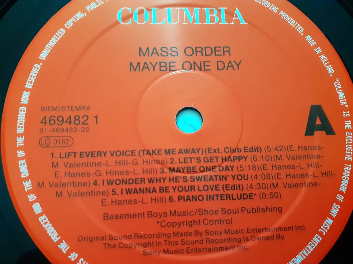 Mass Order　マス・オーダー　Maybe One Day 　ドイツ盤 オリジナル LP レコード　：　The Basement Boys_画像4