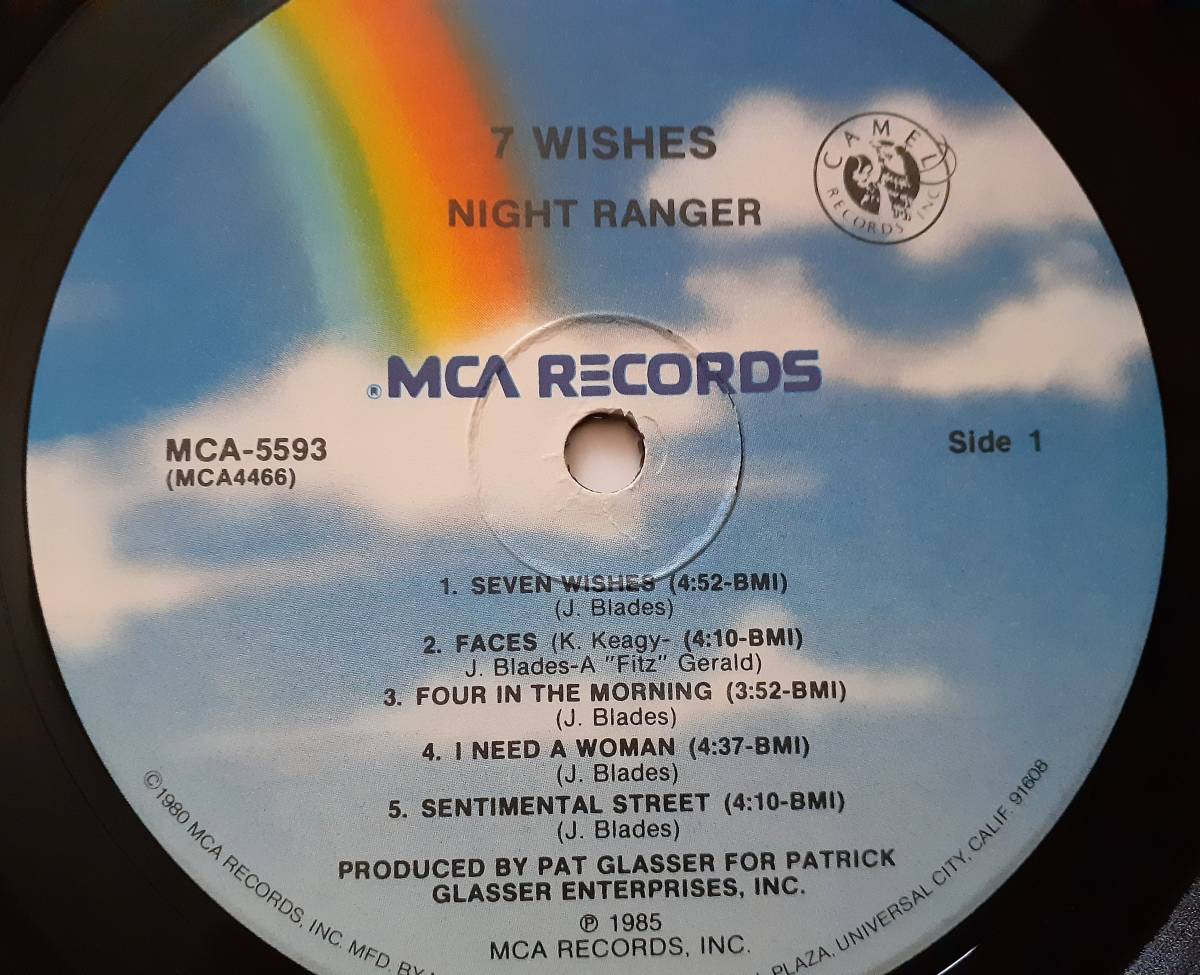 NIGHT RANGER　ナイト・レンジャー　7 Wishes　US盤 オリジナル LP レコード　：　MCAラベル_画像5