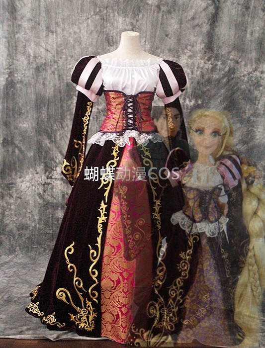 xd353ディズニー 塔の上のラプンツェル Rapunzel プリンセス ワンピース ドレス ハロウィン イベント コスプレ衣装_画像1