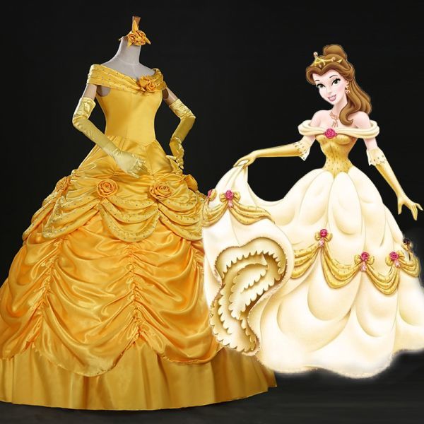 xd316ディズニー 美女と野獣 Beauty and the Beast ベル Belle プリンセス ワンピース コスプレ衣装