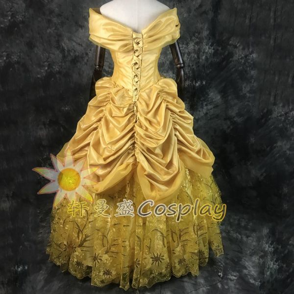 xd334ディズニー 美女と野獣 Beauty and the Beast ベル Belle プリンセス ワンピース コスプレ衣装