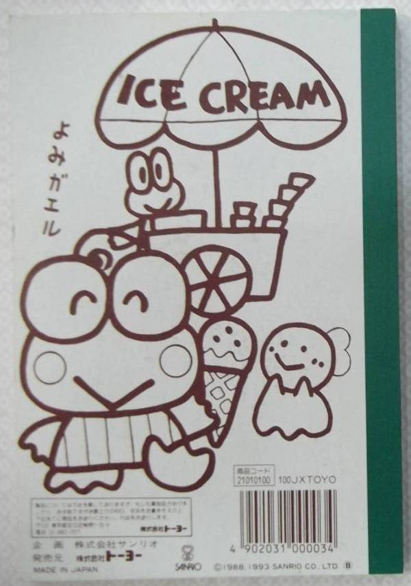 [ seal less ] Kero Kero Keroppi paint picture 14.5×10cm 1993 year [ coating .. Sanrio ]