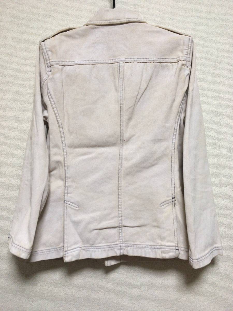 *Restrict abx.e- Be X 051-121009 white paint dirt processing military jacket Z-BJAI.G