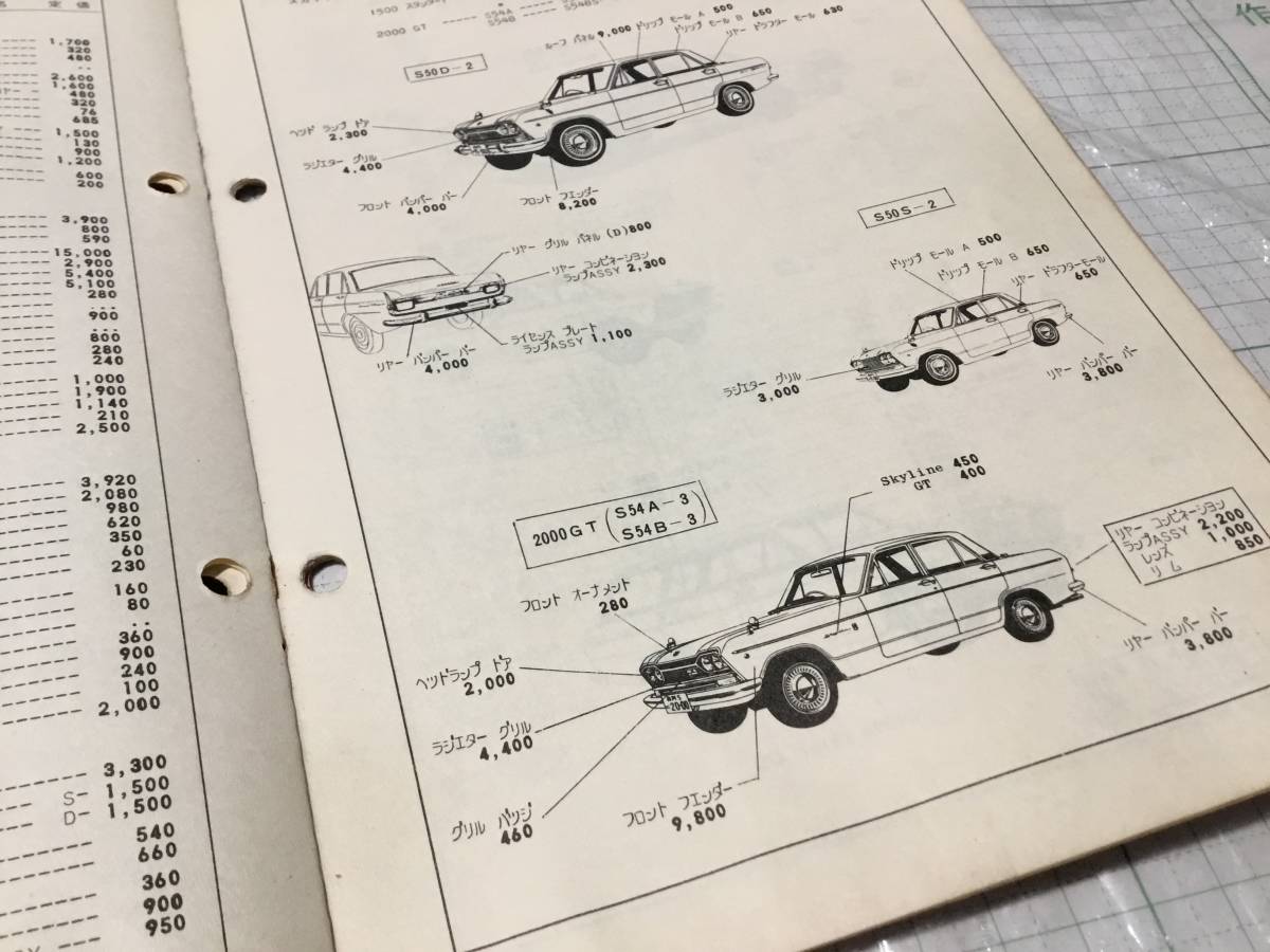  auto guide company passenger vehicle parts list 1967 Corolla ke10 Luce Skyline 54B 1500 Crown rs40 Bluebird 411 Cedric 130