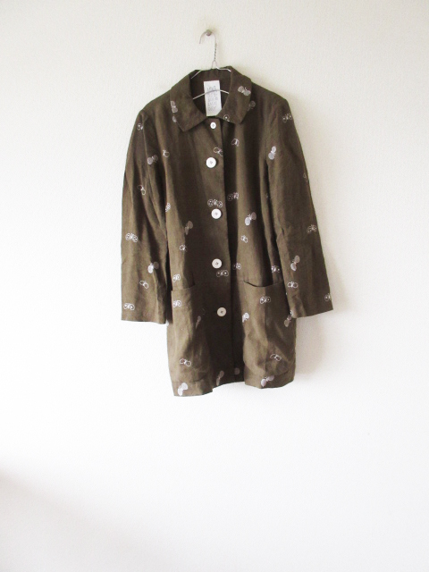 c美品 リネンシャツコート