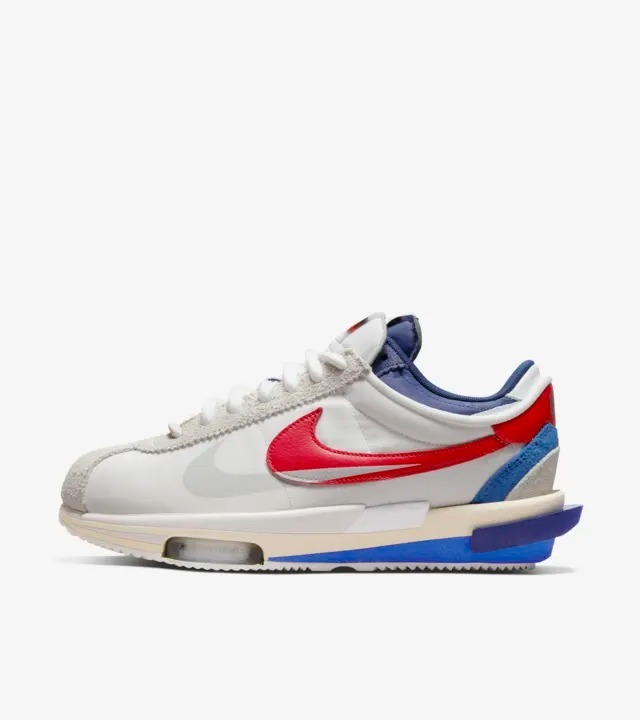 SACAI × NIKE ZOOM CORTEZ WHITE AND UNIVERSITY RED US8.5/26.5cm 2022/8/31発売 SNKRS購入 国内正規新品 ナイキ サカイ コルテッツ 白赤