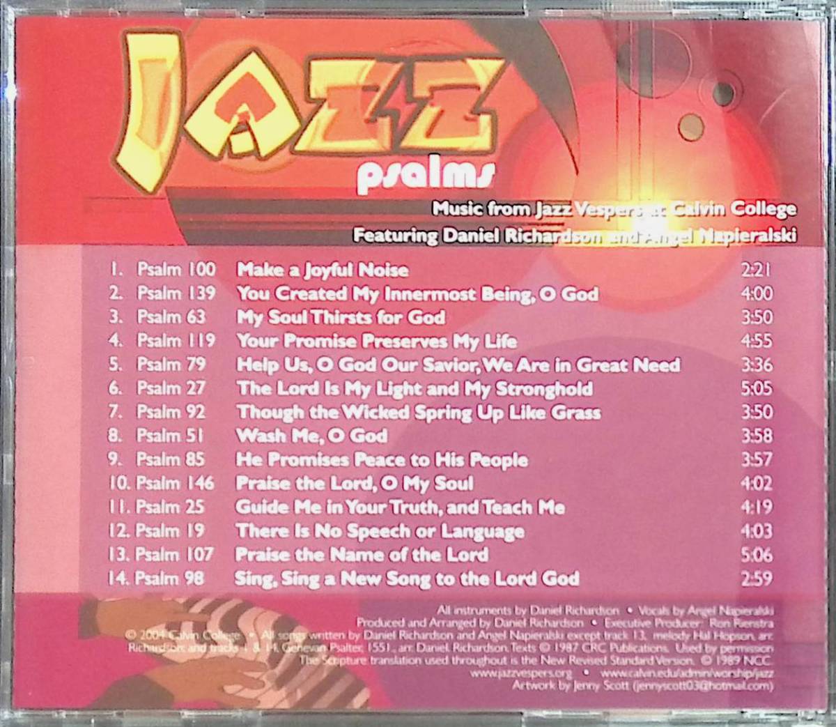 CD Jazz Psalms Muisc from Jazz Vespers at Calvin College カルバン大学 ジャズ PA220916Ｍ1の画像2