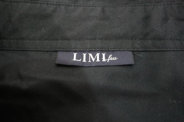 [Used]LIMI feu Limi feu Yohji Yamamoto made in Japan deformation over color .. collar L/S shirt dome stick Monotone black L rank #ET22F0143