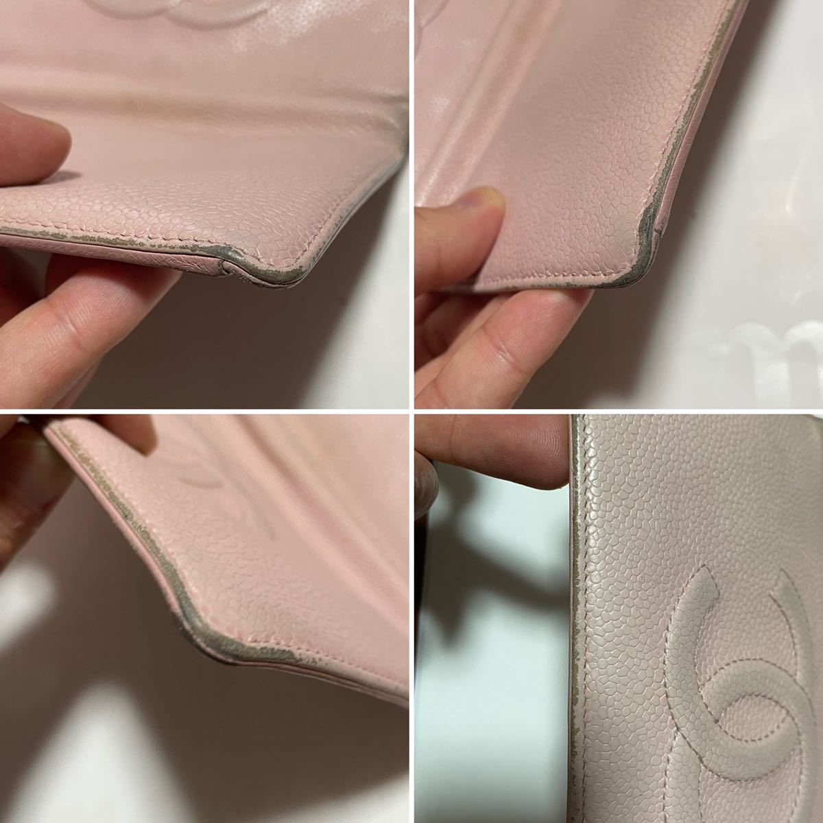 ○1円〜正規品○CHANEL シャネル キャビアスキン ココマーク 二つ折り