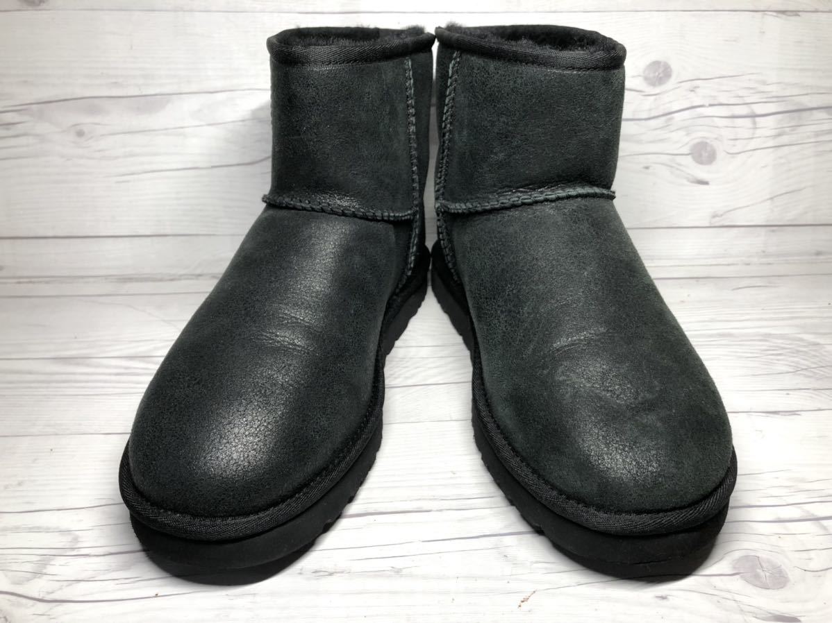 【即決】★新品箱付★ UGG メンズ 28cm アグ ブーツ シューズ 黒 ブラック ムートン 1007307 CLASSIC MINI