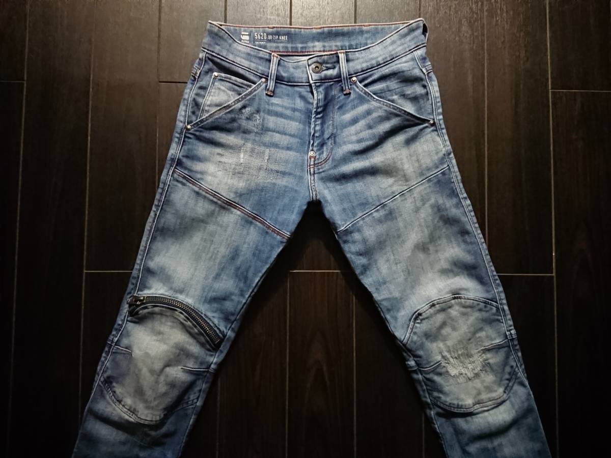 G-STAR RAW♪5620 3D ZIP KNEE SKINNY♪ジースター♪ストレッチ♪希少