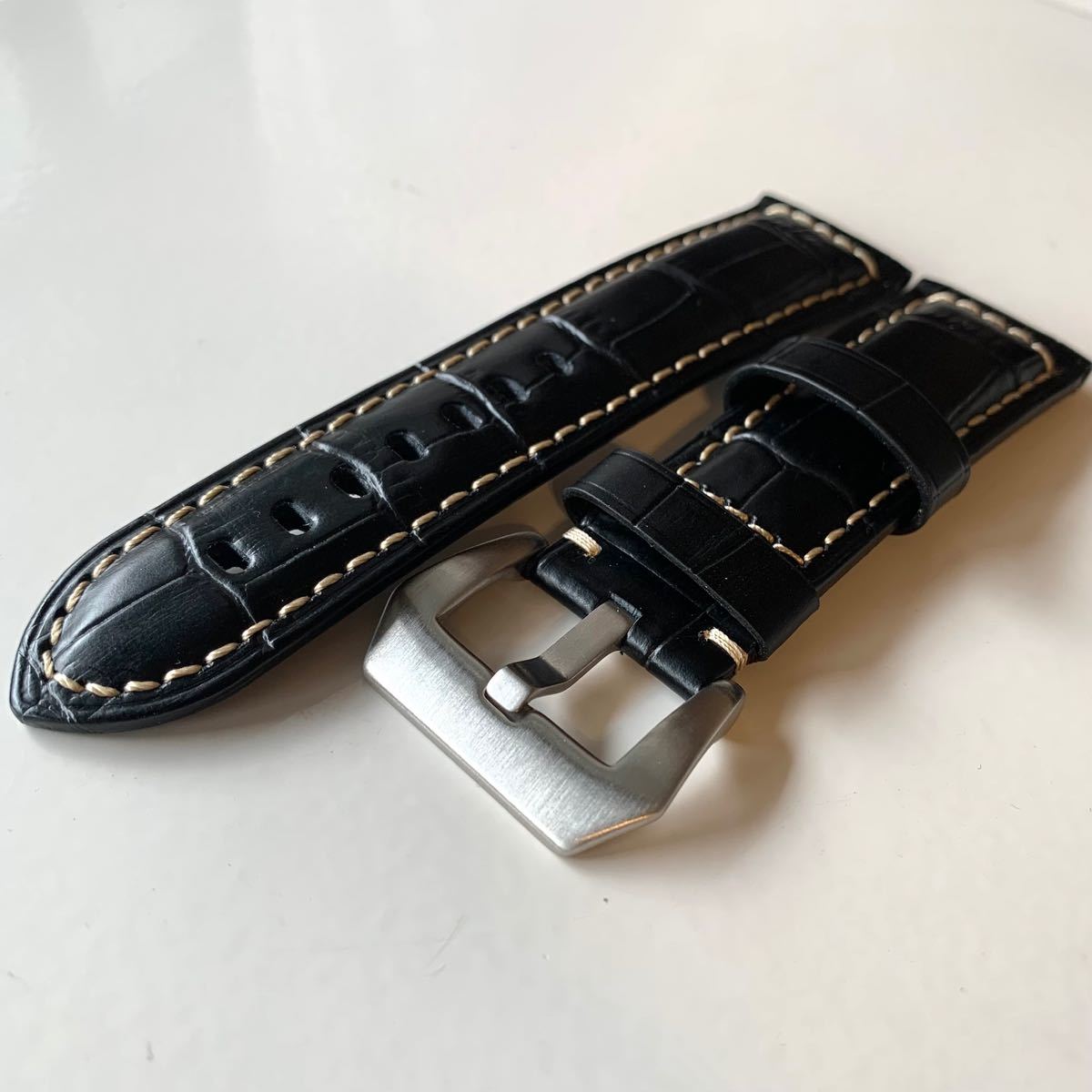 ボトムスス単品 ビッグフェイスにお薦め! 24mm ブラック レザー