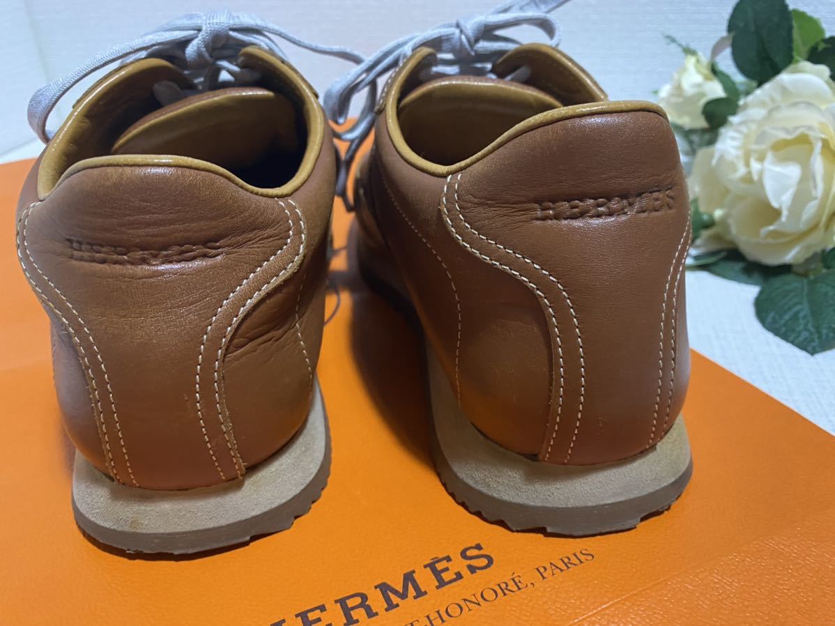 美品人気定番デザイン☆HERMESエルメス クイック本革レザースニーカー