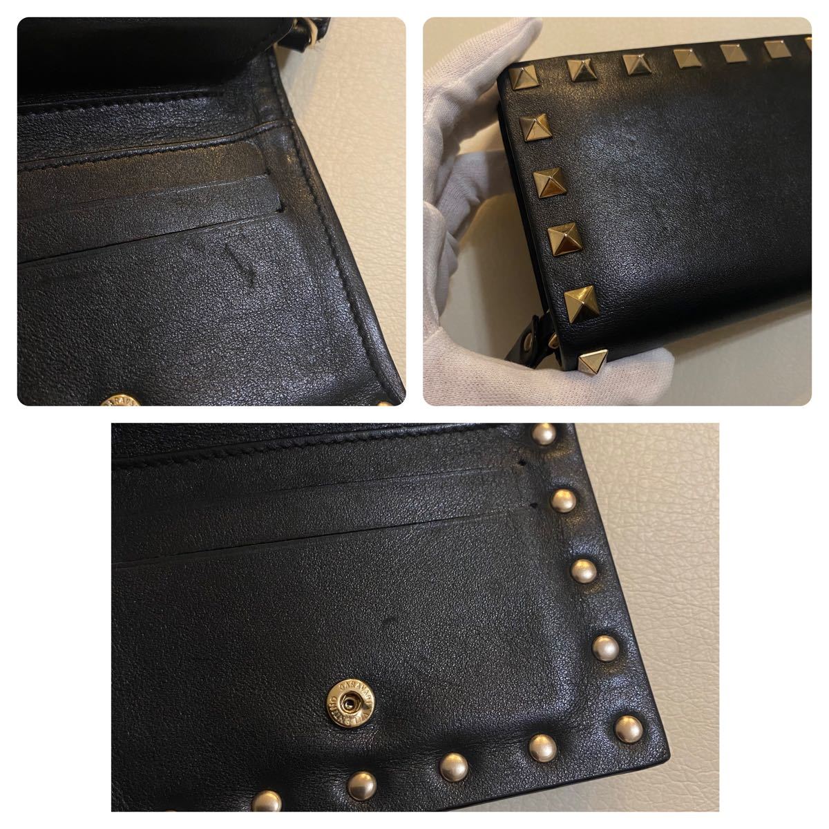 VALENTINO ヴァレンティノ ミニ財布 二つ折り財布 スタッズ 新しい季節