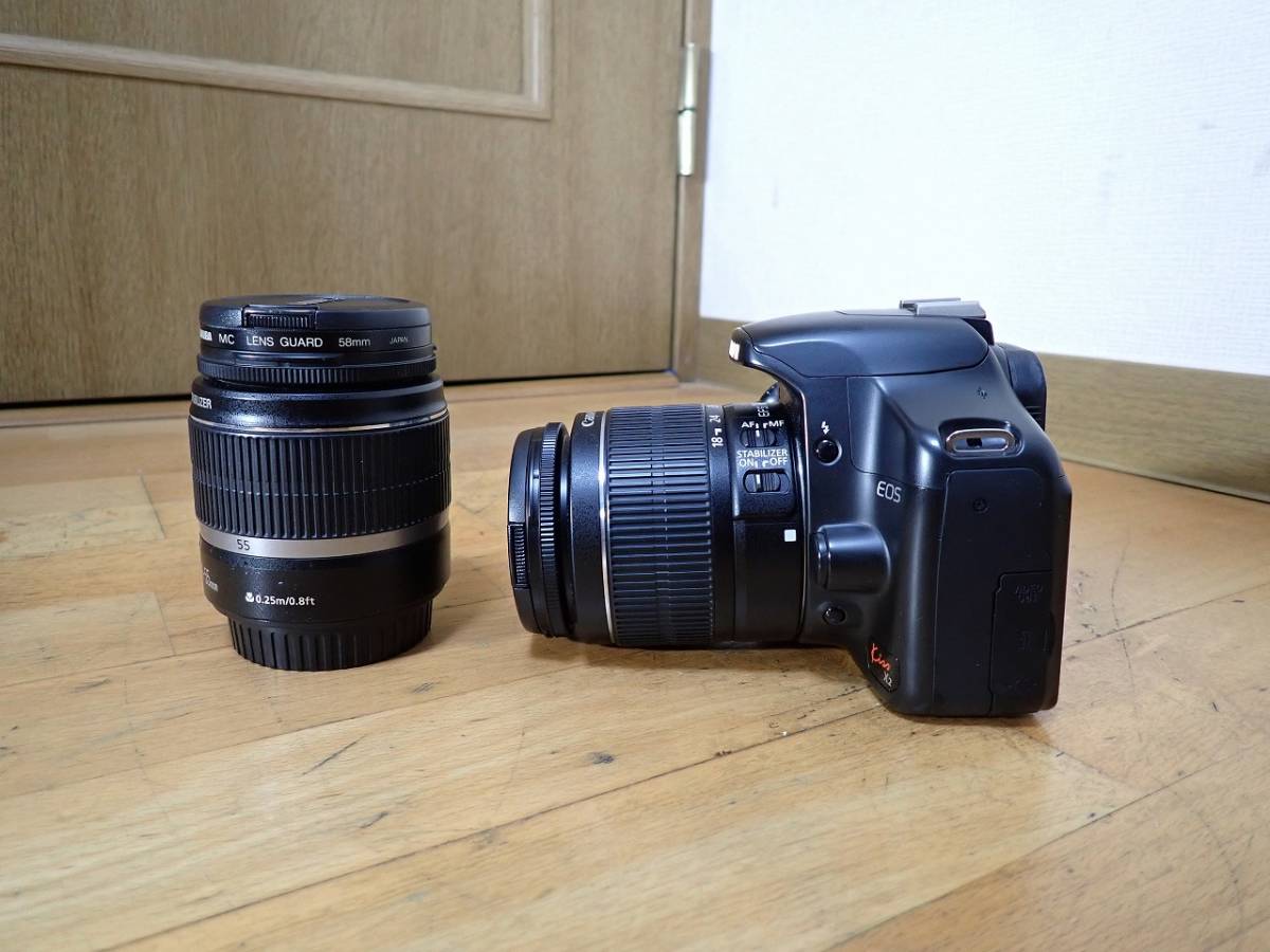 中古 デジタルカメラ Canon EOS Kiss X2 DS126181 キャノン 一眼レフ EFS 18-55mm レンズキット 充電器  バッテリー LP-E5