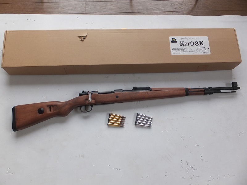 DOUBLE BELL Kar98K エアコキ リアルウッド ダミーカート付き - ミリタリー