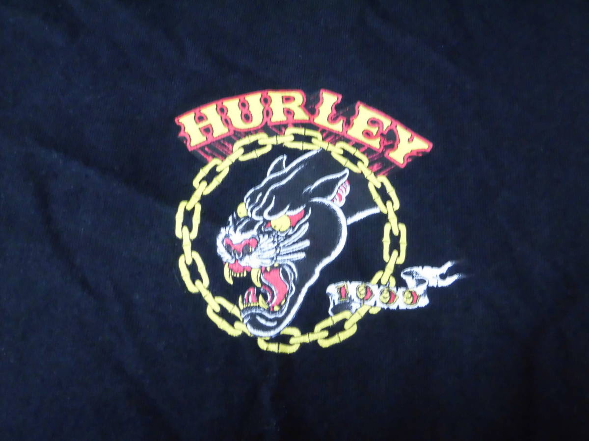 Used ハーレー Tシャツ Mサイズ ブラック 黒 HURLEY 半袖 スカTシャツ風_画像5