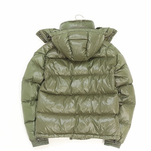 国内正規品●MONCLER モンクレール K2 デカロゴ ワッペン付 フーデッド ダウン ジャケット カーキ 0_画像2