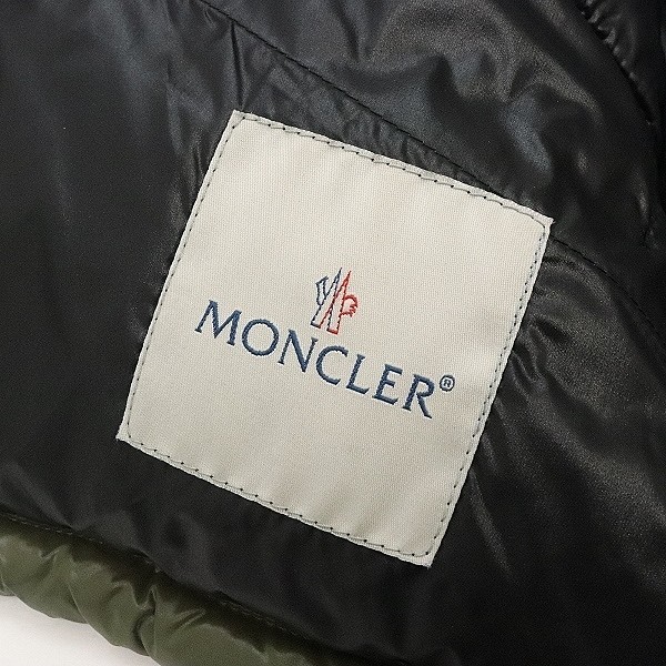 国内正規品●MONCLER モンクレール K2 デカロゴ ワッペン付 フーデッド ダウン ジャケット カーキ 0_画像7