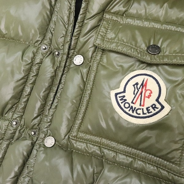 国内正規品●MONCLER モンクレール K2 デカロゴ ワッペン付 フーデッド ダウン ジャケット カーキ 0_画像5