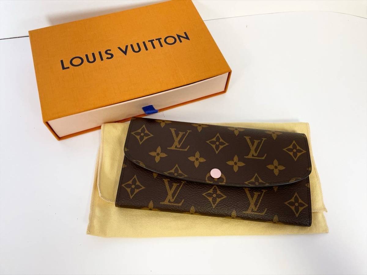 【質屋】美品　Louis Vuitton　ルイ・ヴィトン　長財布　M61289 ポルトフォイユ・エミリー ローズ・バレリーヌ 【管理22277】