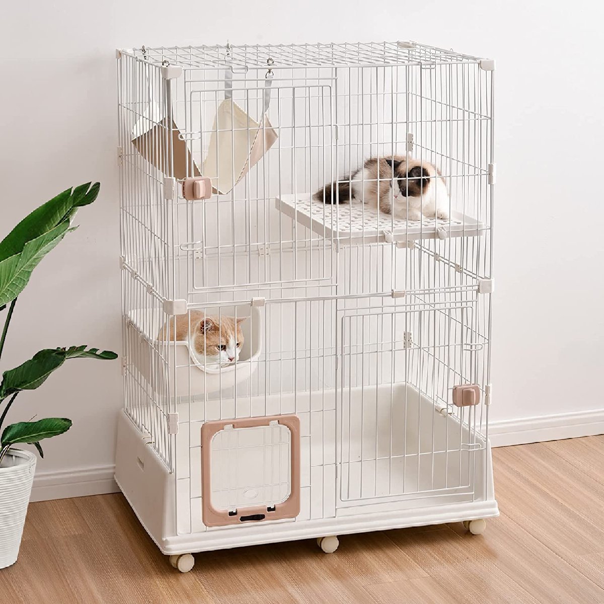□新品□TopCloud 猫 ケージ キャットケージ 2段 ペットケージ