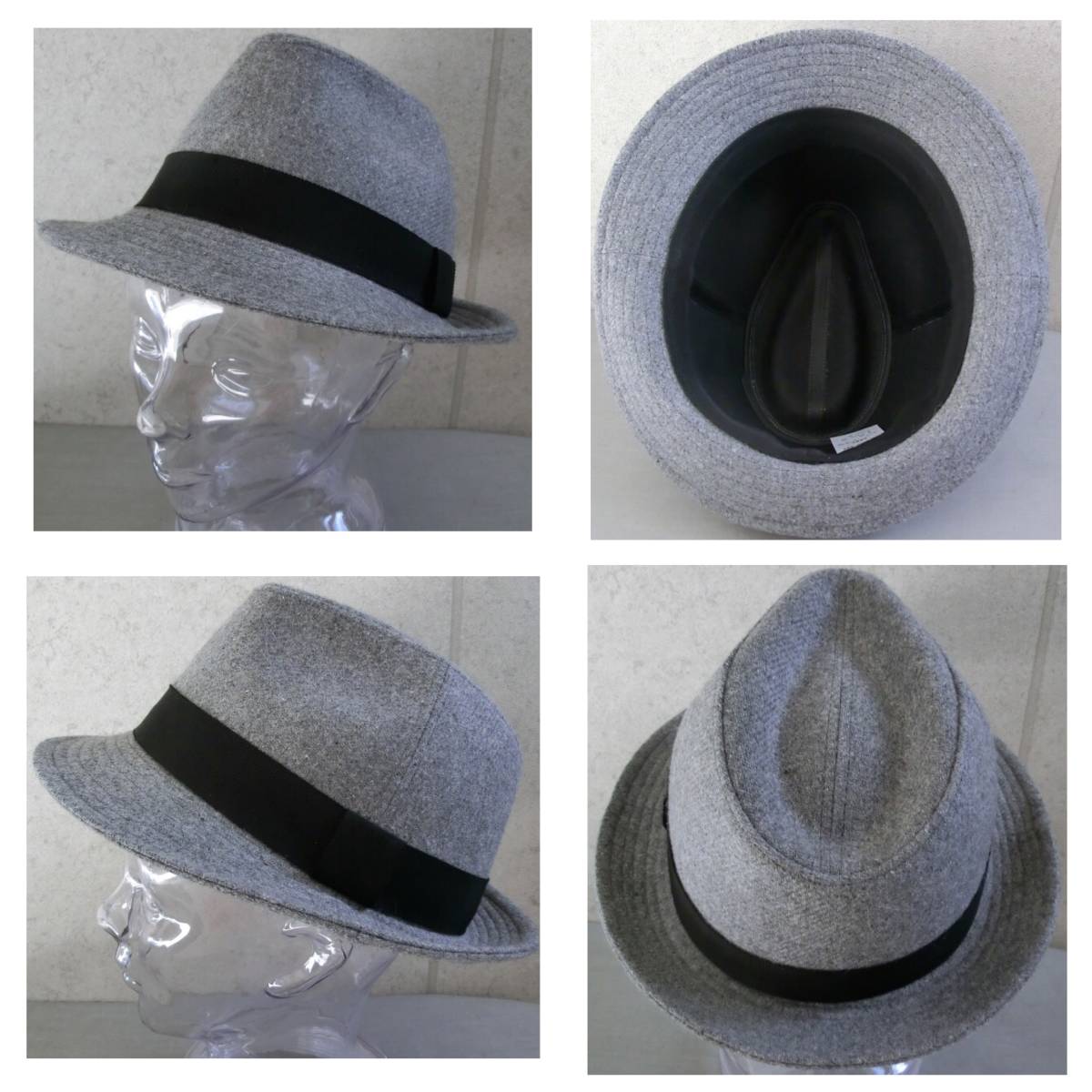 帽子 日本製 中折れハット 高品質 ウール メルトン シンプル サイズ 