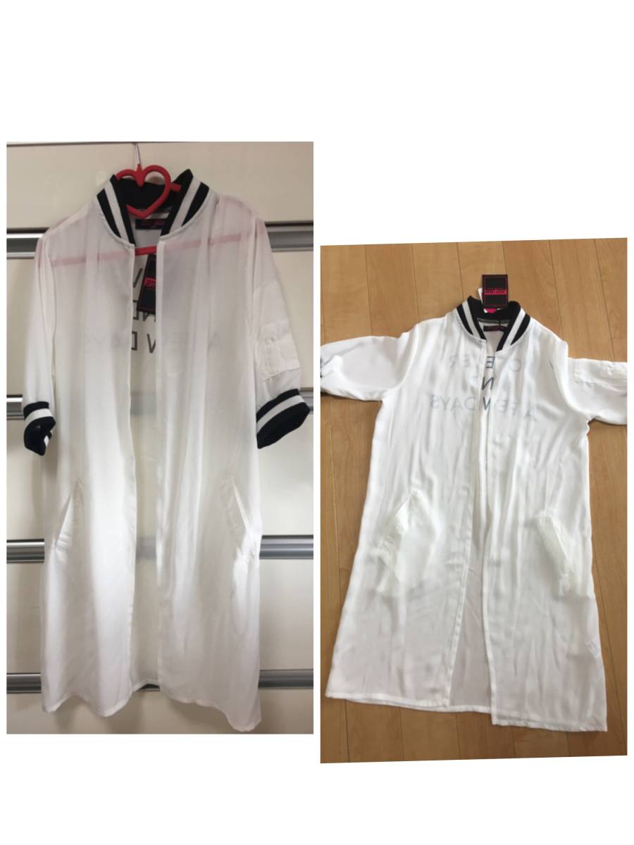  new goods JESSY LOGAN see-through long cardigan 130 white .. feeling * lock series feather weave . large activity dressing up going to school 3758 jpy Rav to torn pipi liking .