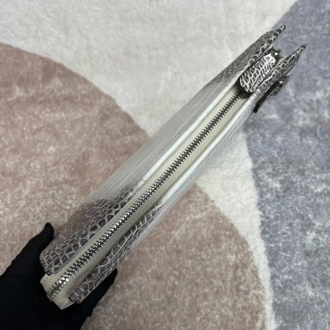 新品お洒落なヒマラヤクロコダイル 本革 セカンドバック ワニ革 ...