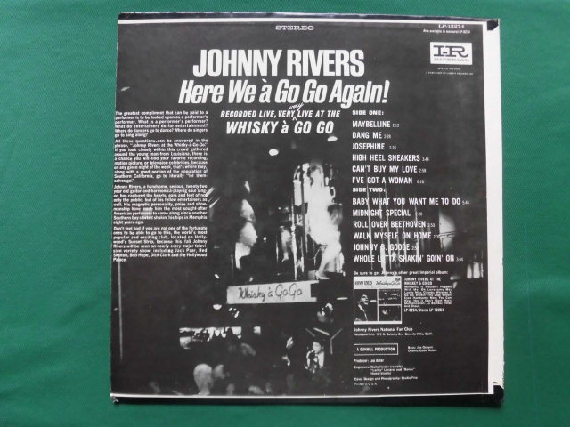 Johnny Rivers/Here We a Go Go Again!  ブルーアイド・ソウル、ジョニー・リヴァースの実況録音第2弾 1964年USオリジナルの画像2