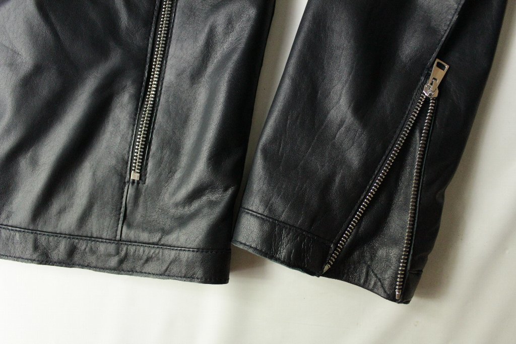 Delan デラン 新品12万円 濃紺シープレザーのシングルライダース 48
