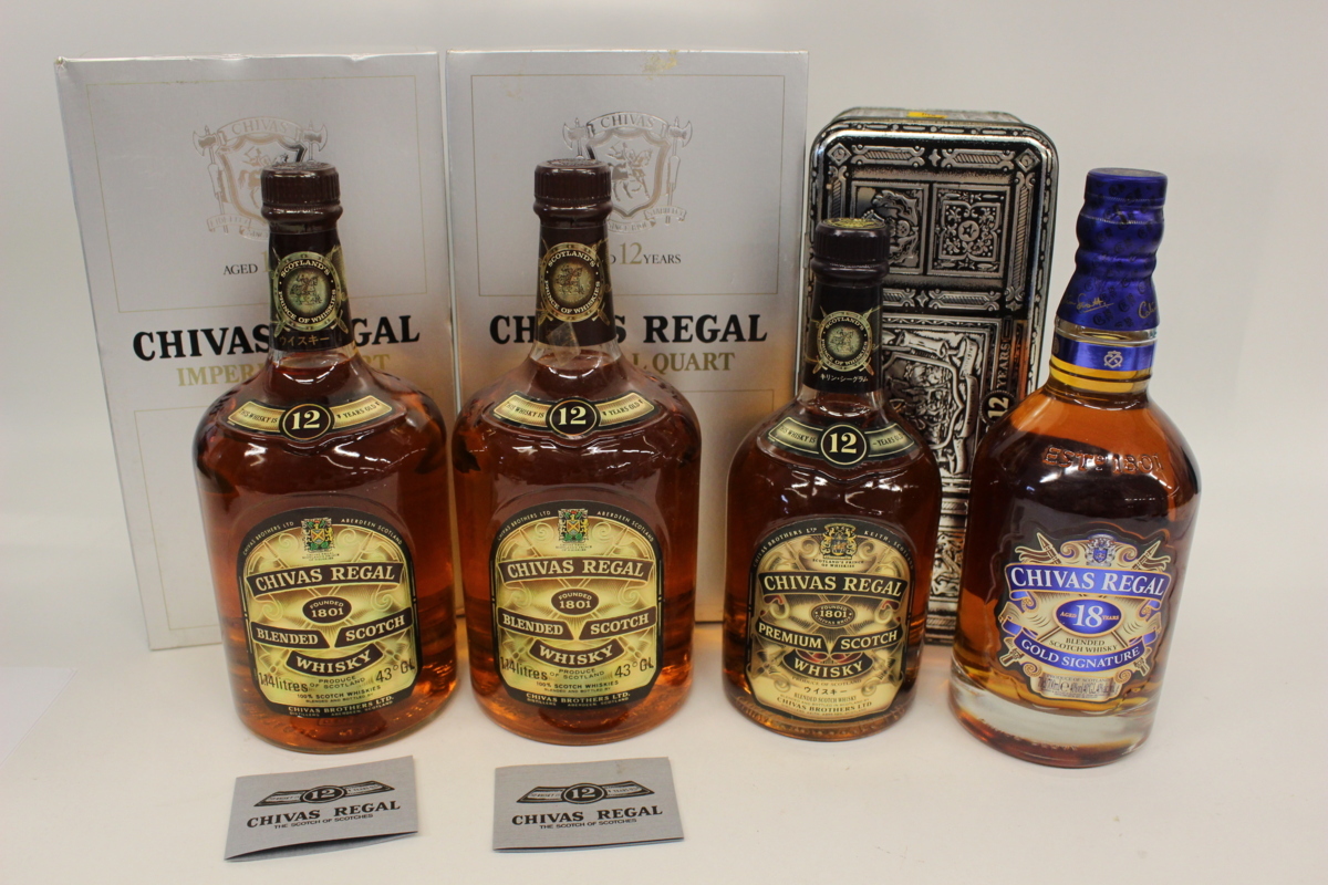 1円 おたからや J0702-28 シーバスリーガルCHIVAS REGAL 12年 18年 純正卸し売り シーバスリーガル 12年 4本セット ウイスキー