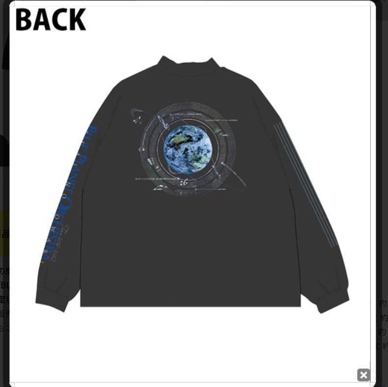 SEKAI NO OWARI モックネック ロングTシャツ BLUE PLANET ORCHESTRA