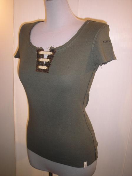  new goods lady's *JuddyCorn( Judy corn ) leather using T-shirt M size 43-1085