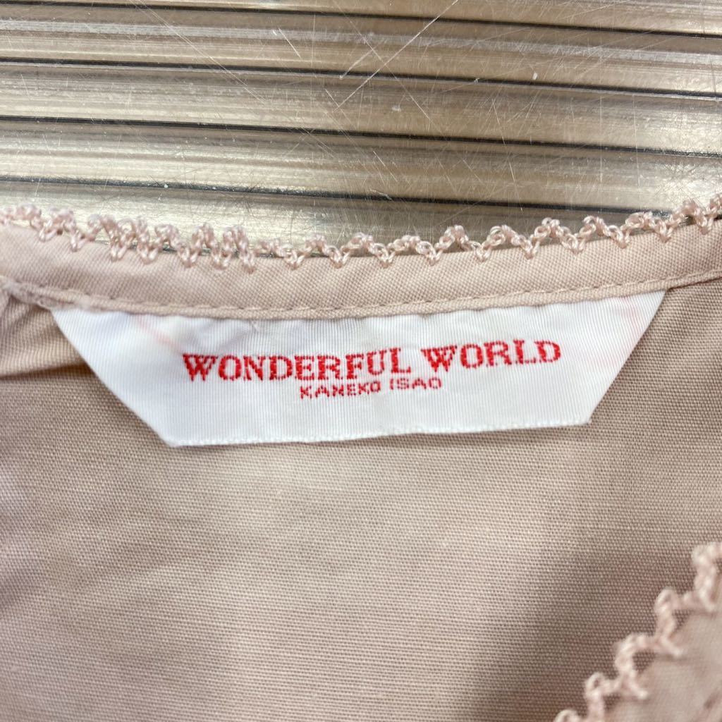 超美品☆WONDERFULWORLD KANEKOISAO * ワンダフルワールド カネコイサオ ■ ノースリーブ ローンピコフリル×リボンチュニック 綿ローン_画像10