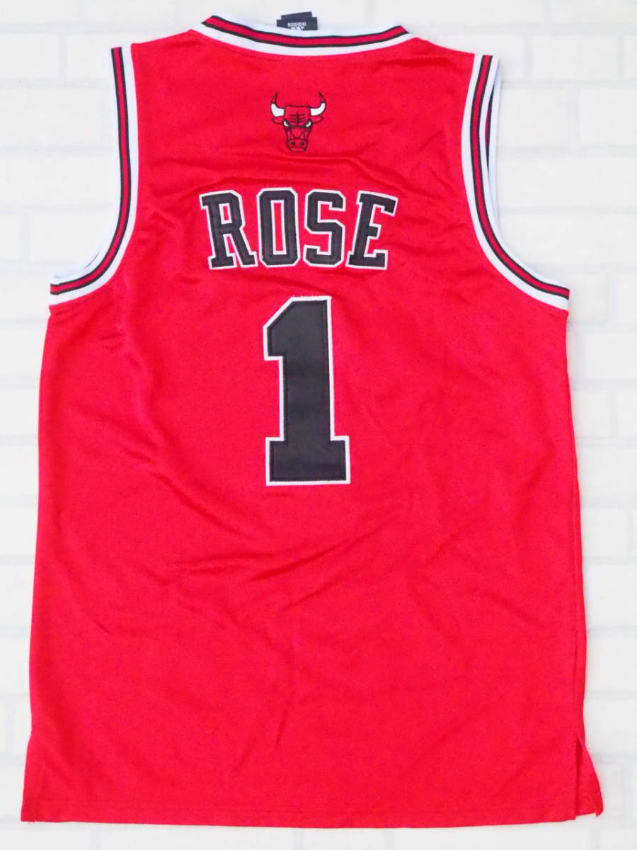 NBA ROSE #1 デリック ローズ BULLS シカゴ ブルズ adidas ユニフォーム ゲームシャツ ジャージ 刺繍 44_画像7