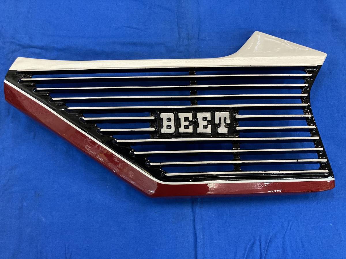 ** Honda CBX400F red white 1 type BEET Alf .n side cover left right set used rare that time thing old car aluminium shaving (formation process during milling) HONDA beet **