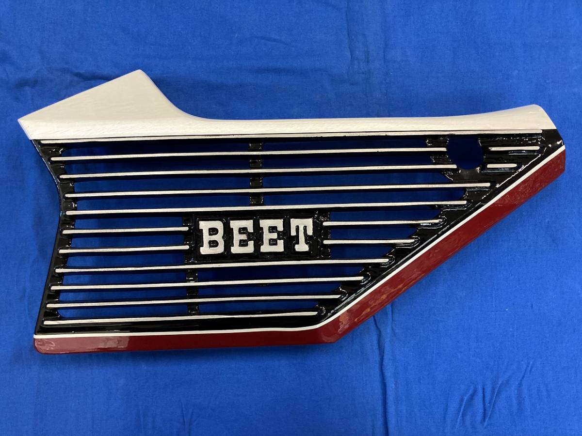 ** Honda CBX400F red white 1 type BEET Alf .n side cover left right set used rare that time thing old car aluminium shaving (formation process during milling) HONDA beet **