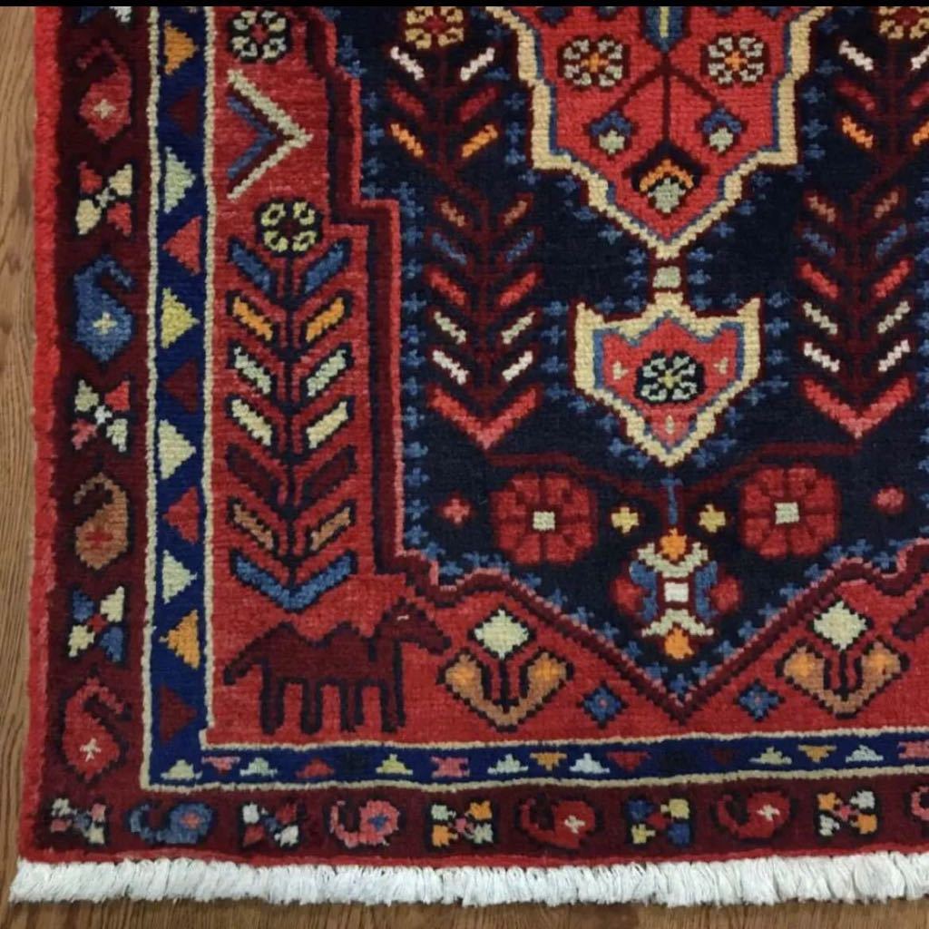 ペルシャ絨毯 ビンテージ トライバルラグ (ユニーク品)No:34115_画像6
