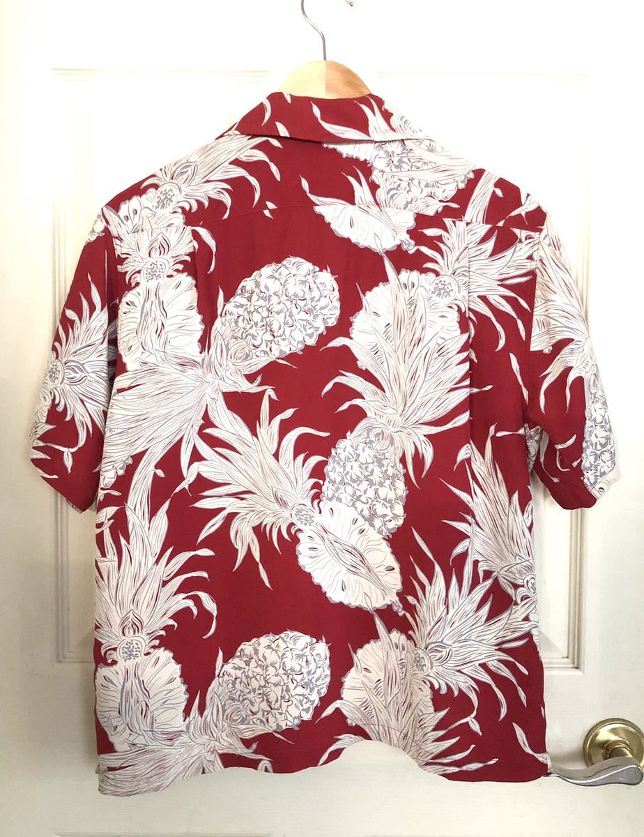 SUN SURF サンサーフ アロハシャツ 半袖シャツ パイナップル柄 赤 S