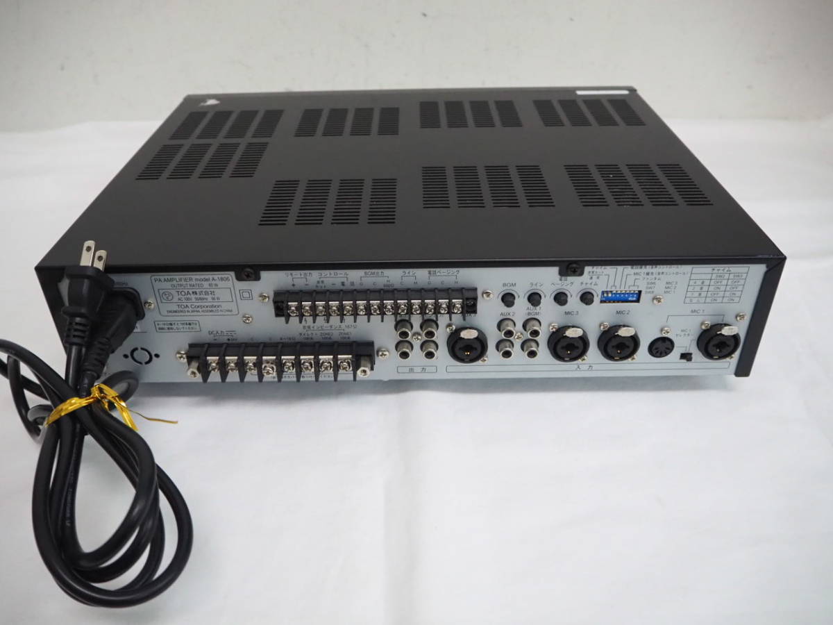 TOA PAアンプ パワーアンプ 60W 2局 A-1806 呼び出し放送・BGM TOA PAアンプ パワーアンプ 60W 2局 A-1806 呼び出し放送・BGM
